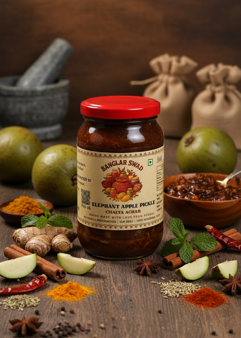 Chalta Achar (Tangy & Spicy Elephant Apple Pickle)