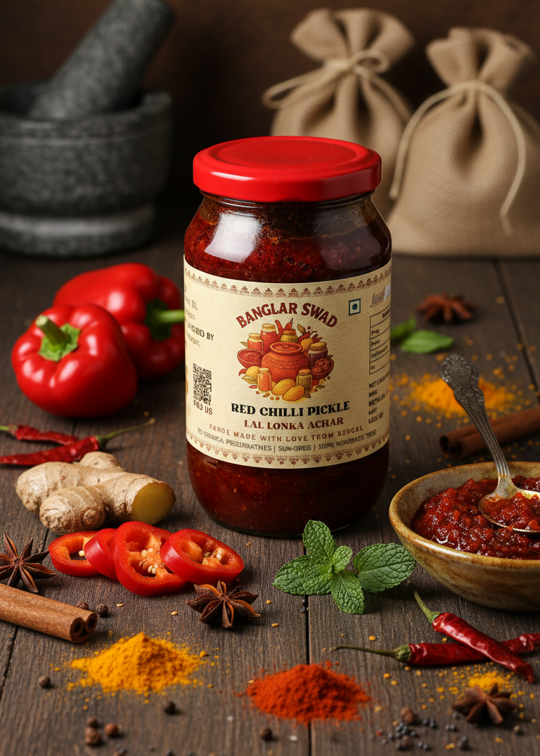 Lal Lonka Achar – Fiery Red Chilli Pickle with Authentic Bengali Flavor